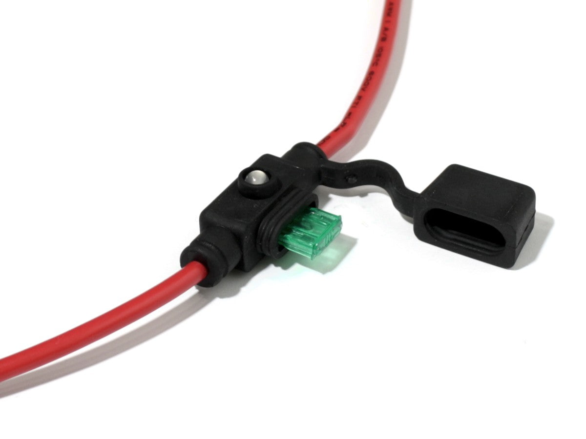Fuse Holder, Inline, Pre-Wired, 30A Blade with LED
