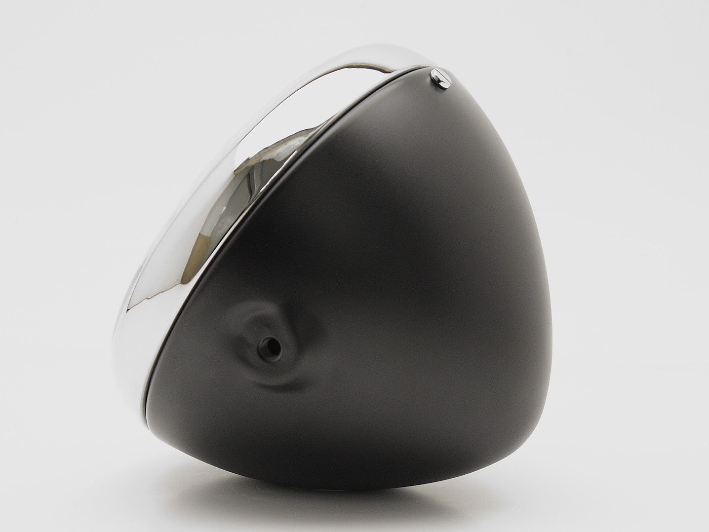 Headlight, 7" Black & Chrome, Lucas Replica