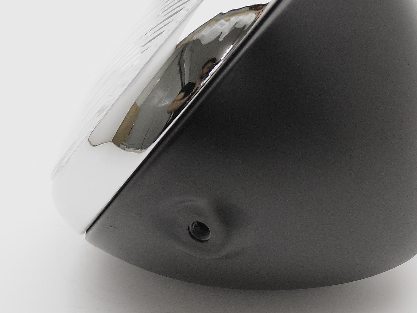 Headlight, 7" Black & Chrome, Lucas Replica
