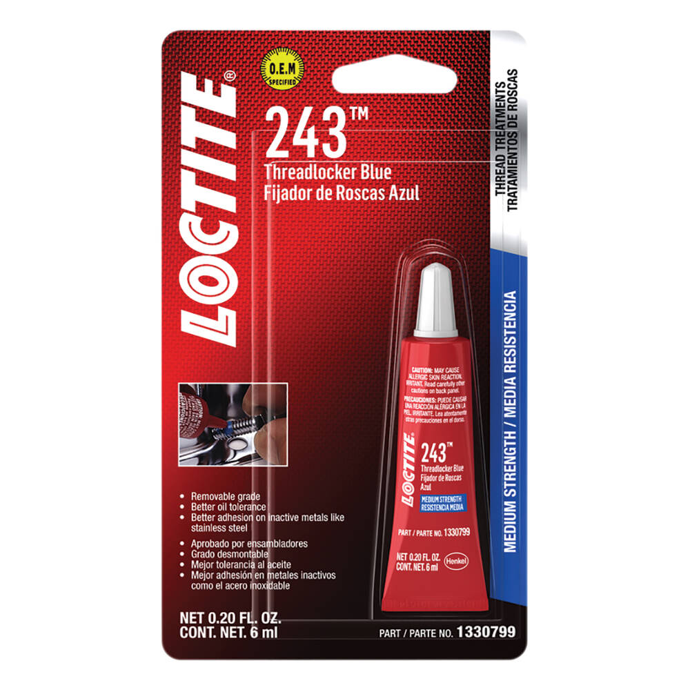 Loctite 243, Medium Strength Thread Lock, 6ml
