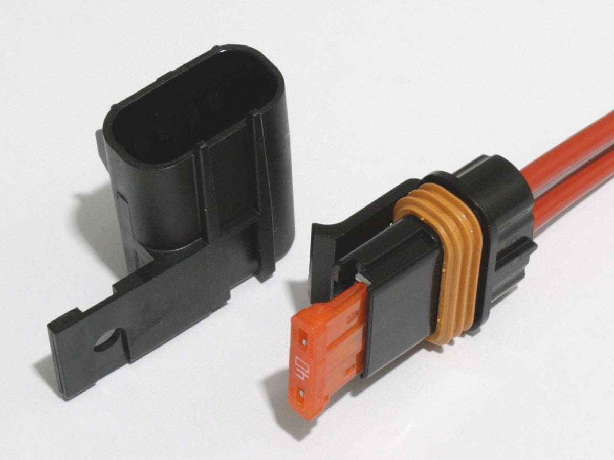 Blade Fuse Holder Kit, 40A, 75cm Thinwall Cable (6mm²), Waterproof