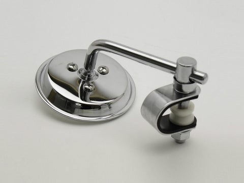 Mirror, 3" Round, Universal, Clamp-type, Chrome