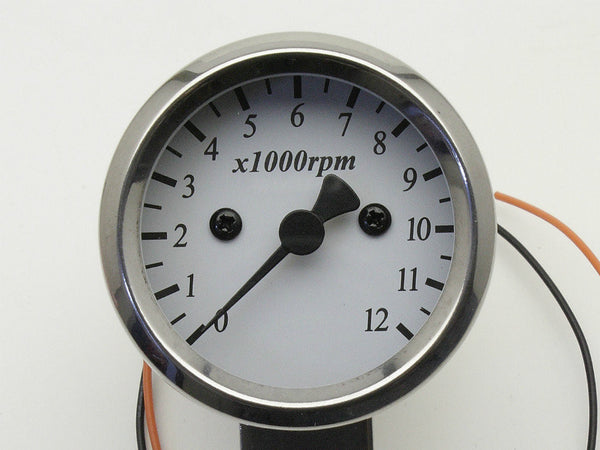 Tacho, 48mm, White Face, Polished Body | Custom Cafe Racer, Tracker and ...