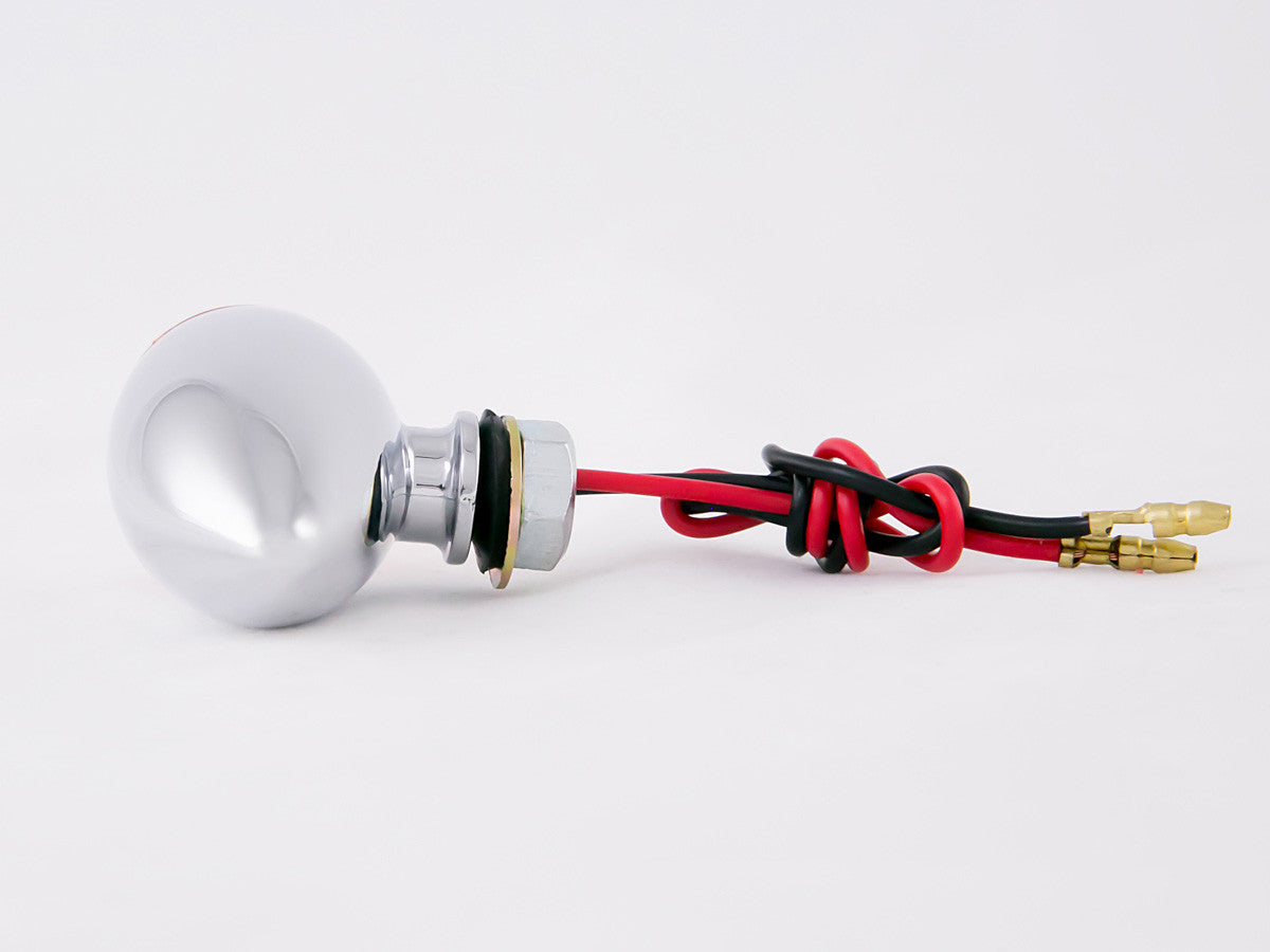 Indicators, Bullet, Slimline, Chrome, Amber Lens