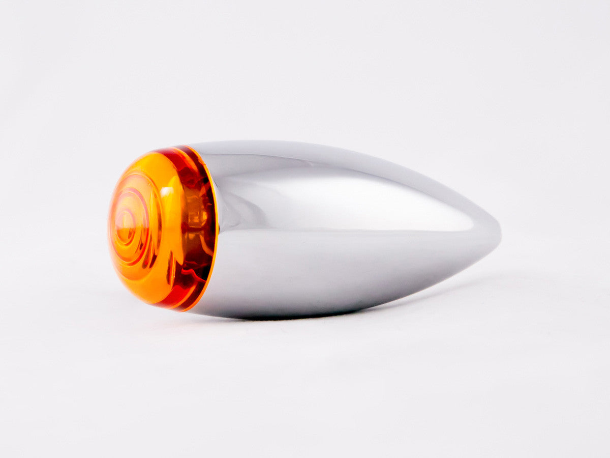 Indicators, Bullet, Slimline, Chrome, Amber Lens