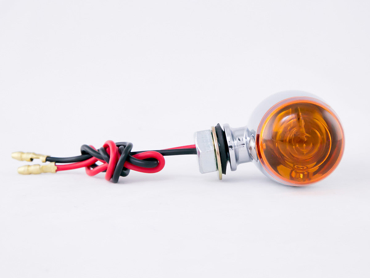 Indicators, Bullet, Slimline, Chrome, Amber Lens